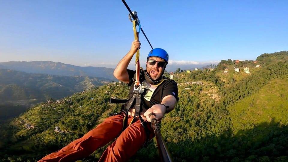 Kathmandu: Nagarkot Zipline Adventure with Pickup & Lunch