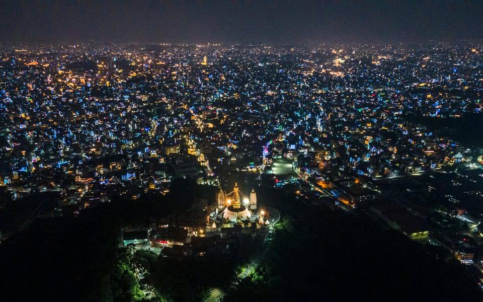 Kathmandu: Swayambhu-Nath Stupa, Dinner & Night Walk