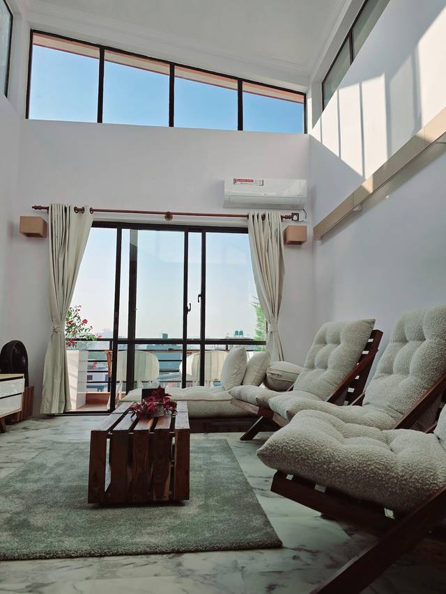 Salvi's modern apartment.