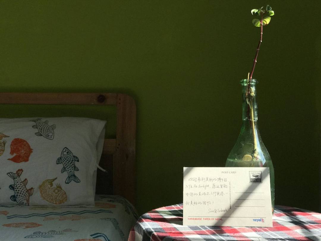 One room(double bed) with kitchen and nice view — photo