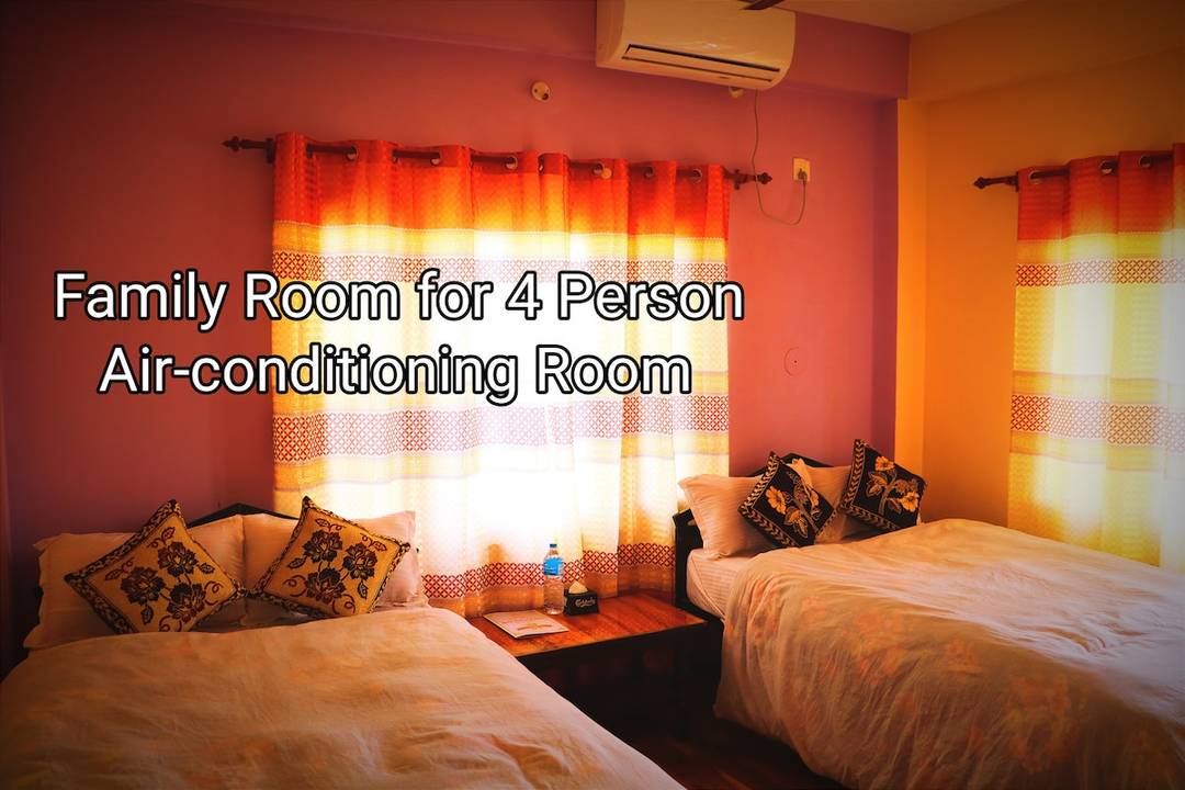 2 Double Bed Room for 4 Person Room in Sauraha