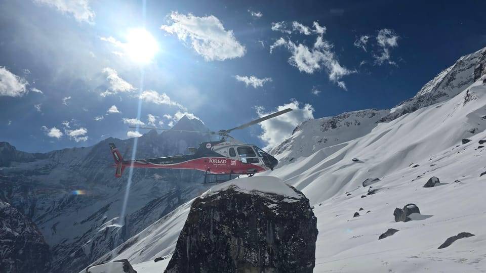 Annapurna Base Camp Helicopter Tour, Pagoda & Boat Ride