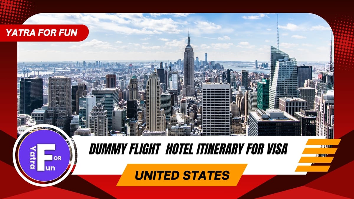 Dummy Ticket & Flight Reservation for United States Visa Application