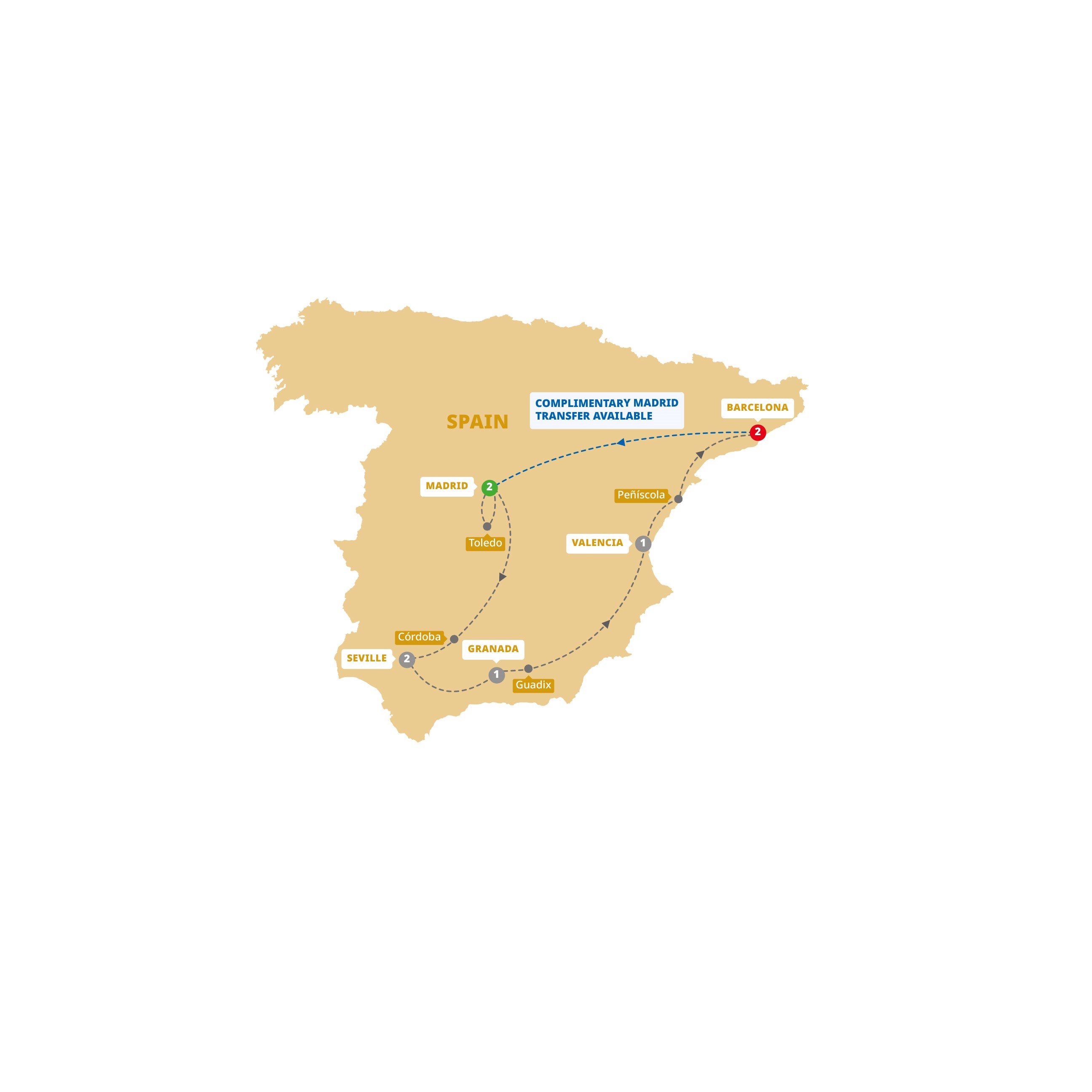 9-Day Spain Wonder Tour from Madrid to Barcelona: Seville and Granada | 1 Country and 9 Cities | 8 Breakfasts, 4 Dinners