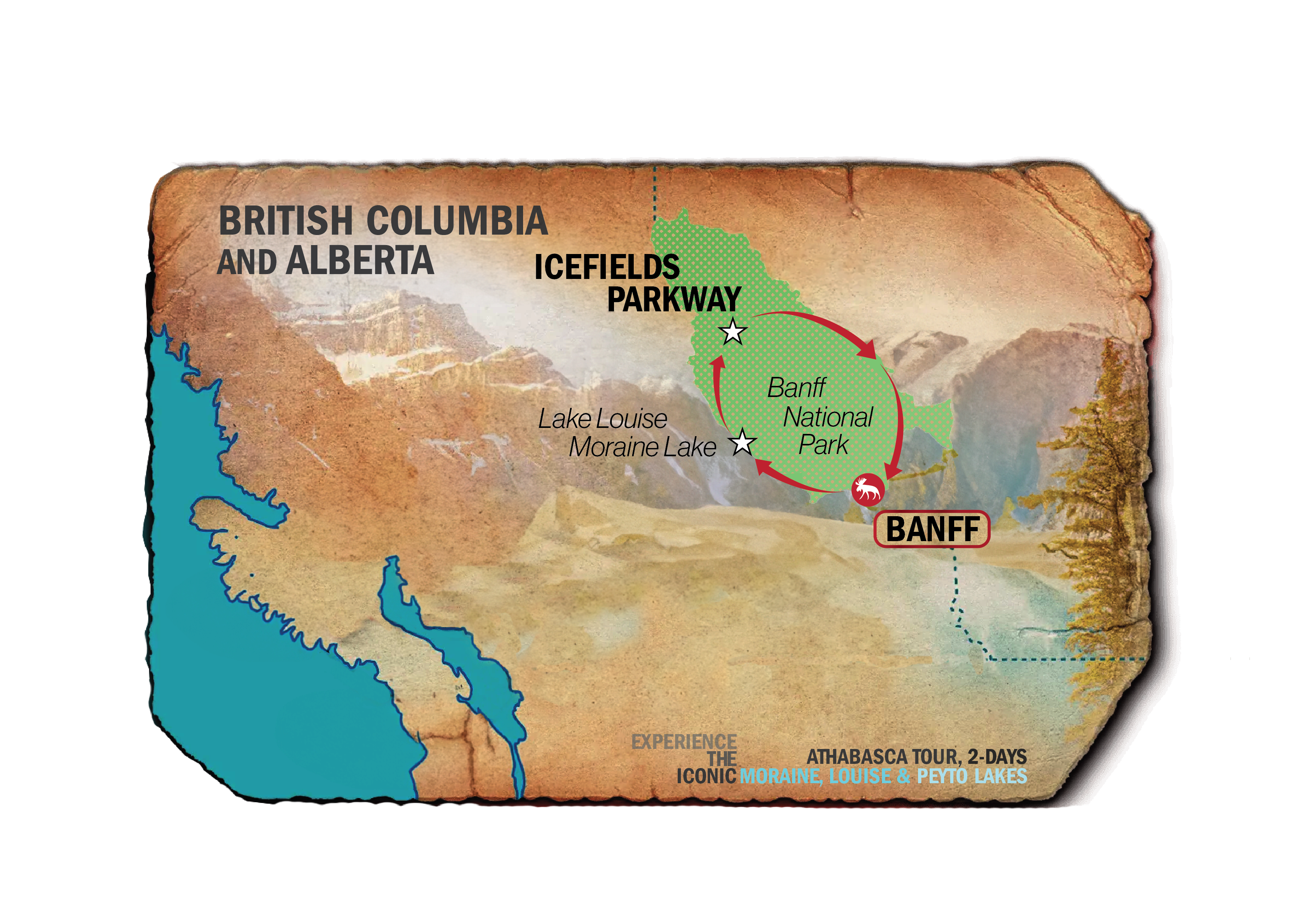 3-Day Moraine, Louise & Peyto Lakes Tour from Banff: Icefields Parkway and Jasper National Park | Solo-Friendly